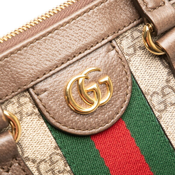 Gucci GG Supreme Ophidia Shoulder Bag Beige Brown Leather - Picture 7 of 8